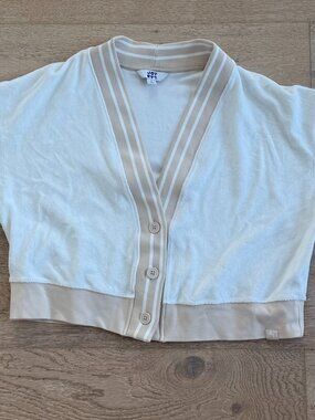 Women's Terry Cloth Cardigan JoyLab White Small